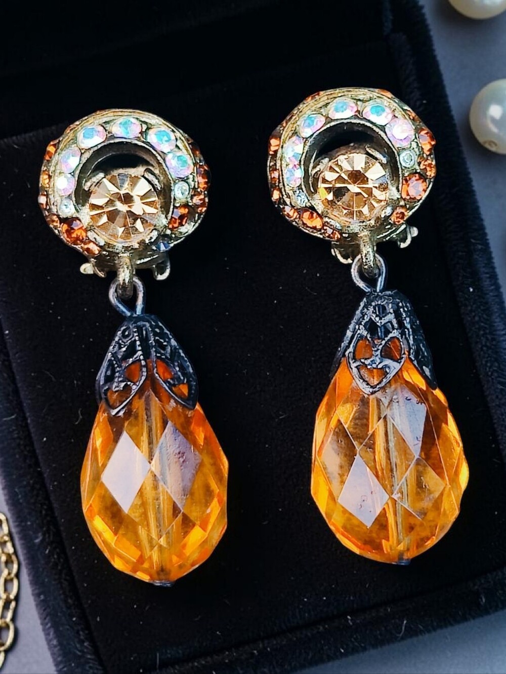 Vintage Capped Austrian Crystal Earrings